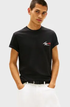 Мужская черная футболка SIGN CHEST Черный M Tommy Jeans DM0DM22538