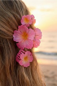 Шпильки для волосся з квітами 3 pack - рожевий