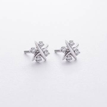 Серебряные серьги - пусеты "Zoe" с фианитами 1515 Серебряные серьги - пусеты "Zoe" с фианитами 1515