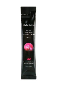 Ночная крем-маска для лица JMsolution Active Pink Snail Sleeping Cream с муцином улитки, 4 мл