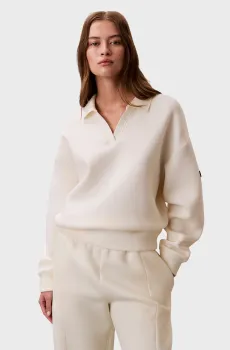 Женское белое поло SCUBA OVERSIZED Белый M Calvin Klein LV044E223G