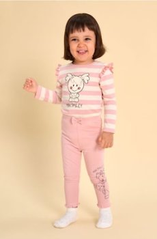 Штани з оборкою та бантиком Mini Smiley® - пильно-рожевий