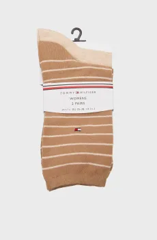 Женские бежевые носки (2 пары) SMALL Бежевый 35-38 Tommy Hilfiger 100001494