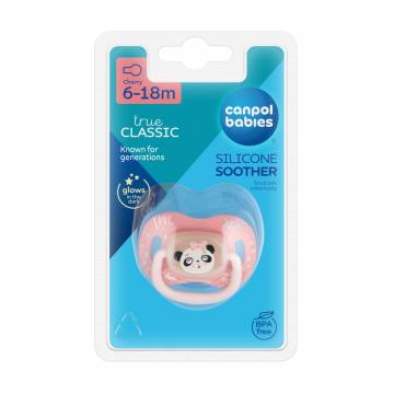 Пустышка круглая силиконовая Canpol Babies Exotic Animals Панда, от 6 месяцев до 1.5 года, 1 шт (34/934_panda)