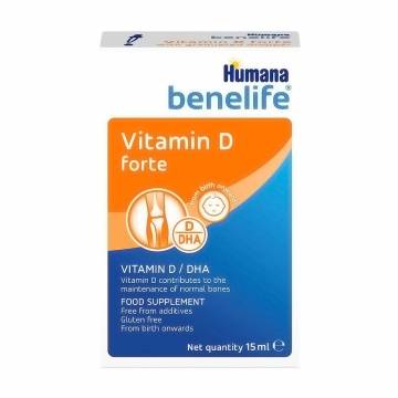 Детский витамин Д3 и ДГК Humana Benelife D3 + DHA, в каплях, 15 мл Детский витамин Д3 и ДГК Humana Benelife D3 + DHA, в каплях, 15 мл