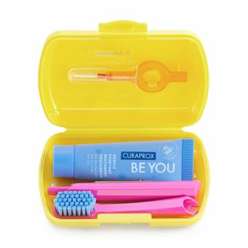 Дорожный набор для ухода за ротовой полостью Curaprox Be You желтый, 6 единиц