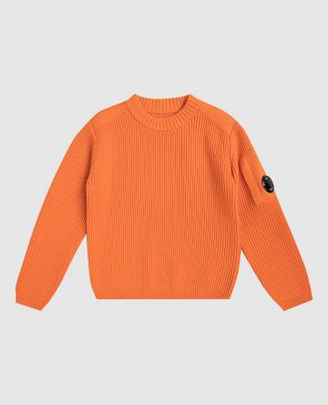 Детский оранжевый свитер с логотипом