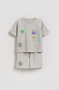 Reserved - Бавовняний комплект - світло-сірий - 690HN-09X