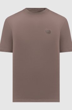Коричневая футболка с монограммой