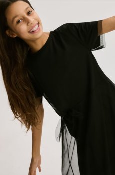 Reserved - Тюлева сукня - чорний - 302FW-99X