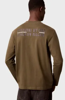 Мужской оливковый лонгслив EASY 20S RETRO CALVIN BACK Оливковый S Calvin Klein LV04RH851G