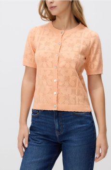 Reserved - Ажурний кардиган - світло-помаранчевий - 969JH-20X