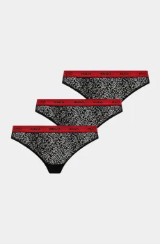 Женские черные танга Черный S HUGO 10096