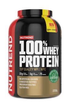 Протеин Nutrend 100% Whey Protein Банан + клубника, в порошке, 2.25 кг