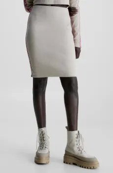 Женская бежевая юбка LOGO ELASTIC LONG RIB Бежевый XS Calvin Klein Jeans J20J222730