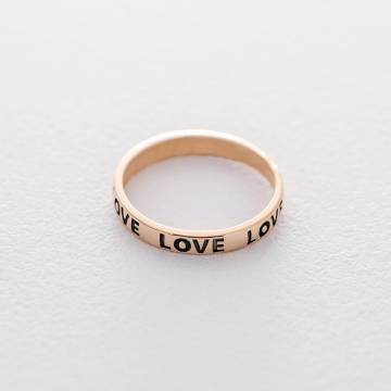 Золотое кольцо "Love" (чернение) к06185 Золотое кольцо "Love" (чернение) к06185