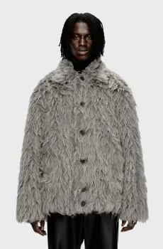 Мужская серая шерстяная рубашка-пальто W-CLAES GIACCA Серый 46 Diesel A18766 0KIBM