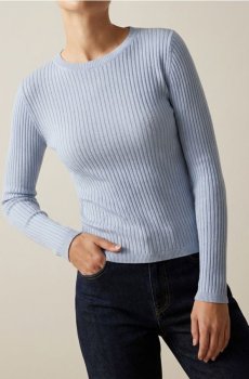 Класичний рельєфний светр - блакитний