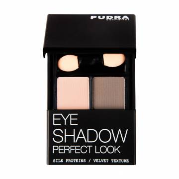 Компактные двойные тени для век Pudra Cosmetics Perfect Look Eye Shadow 01, 4.2 г Компактные двойные тени для век Pudra Cosmetics Perfect Look Eye Shadow 01, 4.2 г