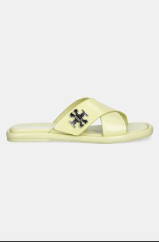 Кожаные шлепанцы Tory Burch T Lock Cross Band Slide