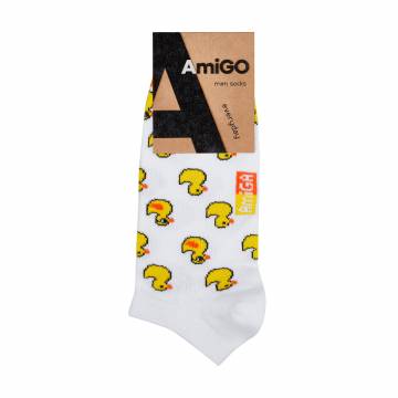 Носки мужские AmiGO белые, с утками, размер 25