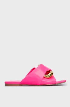 Женские розовые кожаные слайдеры Amelia Розовый 37 PRPY PRSDS70002W