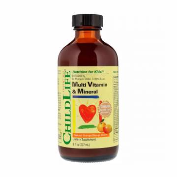 Детские мультивитамины и минералы ChildLife Multi Vitamin & Mineral со вкусом апельсина-манго, в жидкости, 237 мл Детские мультивитамины и минералы ChildLife Multi Vitamin & Mineral со вкусом апельсина-манго, в жидкости, 237 мл