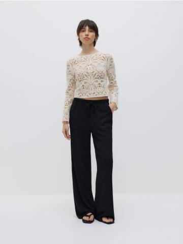 Reserved - LADIES` TROUSERS - чорний - 8730B-99X Reserved - LADIES` TROUSERS - чорний - 8730B-99X