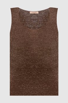 Коричневый топ с люрексом