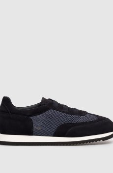 Синие комбинированные кроссовки с логотипом