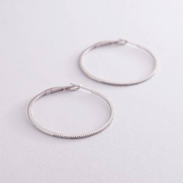 Золотые серьги - кольца с бриллиантами с490 Золотые серьги - кольца с бриллиантами с490