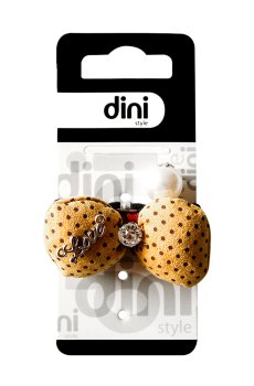 Резинка для волос Dini Hand Made Бантик с жемчужиной, 1 шт (d-783)
