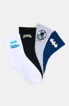 Довгі шкарпетки з вишивкою 4 pack Batman - різнобарвний