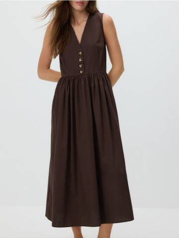 Reserved - Сукня міді - темно коричневий - 715HF-89X
