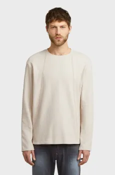 Мужской бежевый лонгслив Tweeter a line pkt r t l/s Бежевый L G-Star RAW D26826,E164