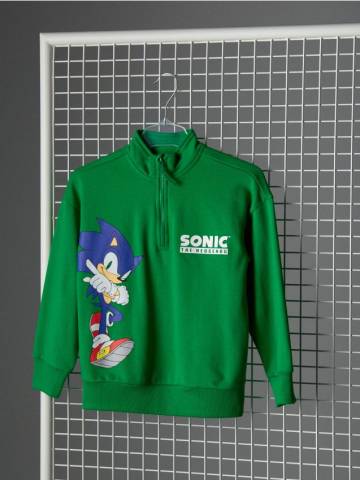 Світшот із коміром-стійкою Sonic the Hedgehog - зелений Світшот із коміром-стійкою Sonic the Hedgehog - зелений