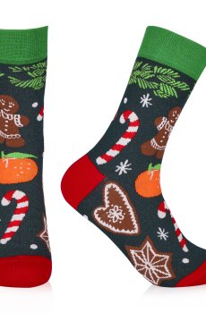 Носки женские AmiGA новогодние, зеленые, размер 23-25
