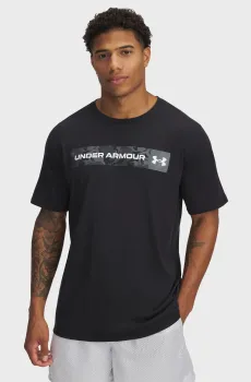 Мужская черная футболка UA CAMO CHEST STRIPE SS Черный L Under Armour 1376830-002