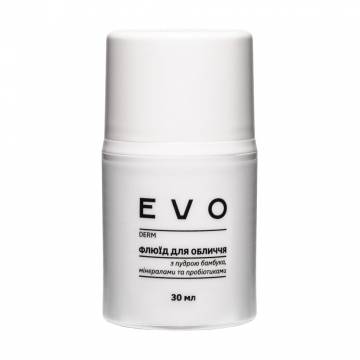 Флюид для лица EVO derm с пудрой бамбукой, минералами и пребиотиками, 30 мл Флюид для лица EVO derm с пудрой бамбукой, минералами и пребиотиками, 30 мл