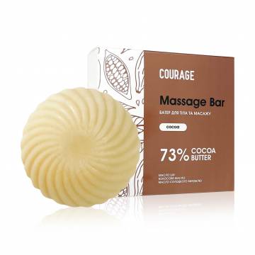 Баттер для тела и массажа Courage Massage Bar Какао, с кокосовым маслом, 60 г Баттер для тела и массажа Courage Massage Bar Какао, с кокосовым маслом, 60 г