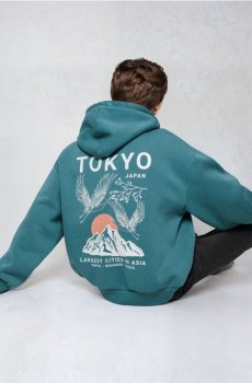 Кофта з принтом - темно-бірюзовий