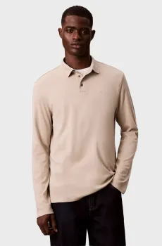 Мужское бежевое поло SUPIMA Бежевый S Calvin Klein LV040EM909