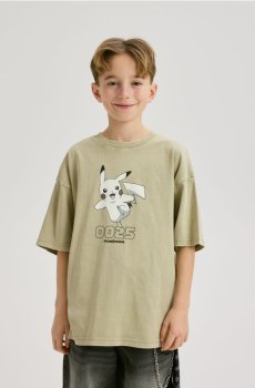 Reserved - Бавовняна футболка Pokemon - бежевий - 991HR-08X