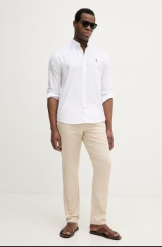 Хлопковая рубашка U.S. Polo Assn. PEACHED OXFORD LS