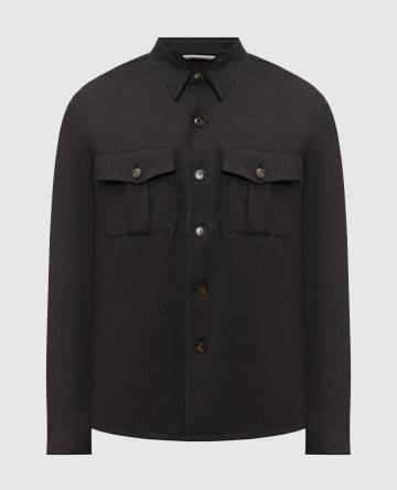 Коричневая рубашка из шерсти