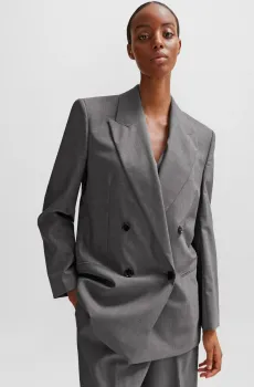 Женский серый шерстяной жакет Серый 32 BOSS 50505587;960