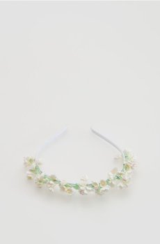 Reserved - Повязка на голову с цветами - білий - 093IX-00X