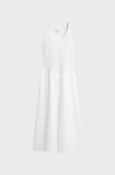 Женское белое платье MIDI JERSEY WOVEN COMBO DRESS Белый S Gant 4503369