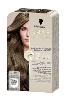 Перманентная крем-краска для волос Creme Supreme 7-42 Нюдовый русый, 182 мл