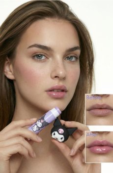 Бальзам для губ зі смаком чорниці в декоративному пакуванні Kuromi - Фіолетовий